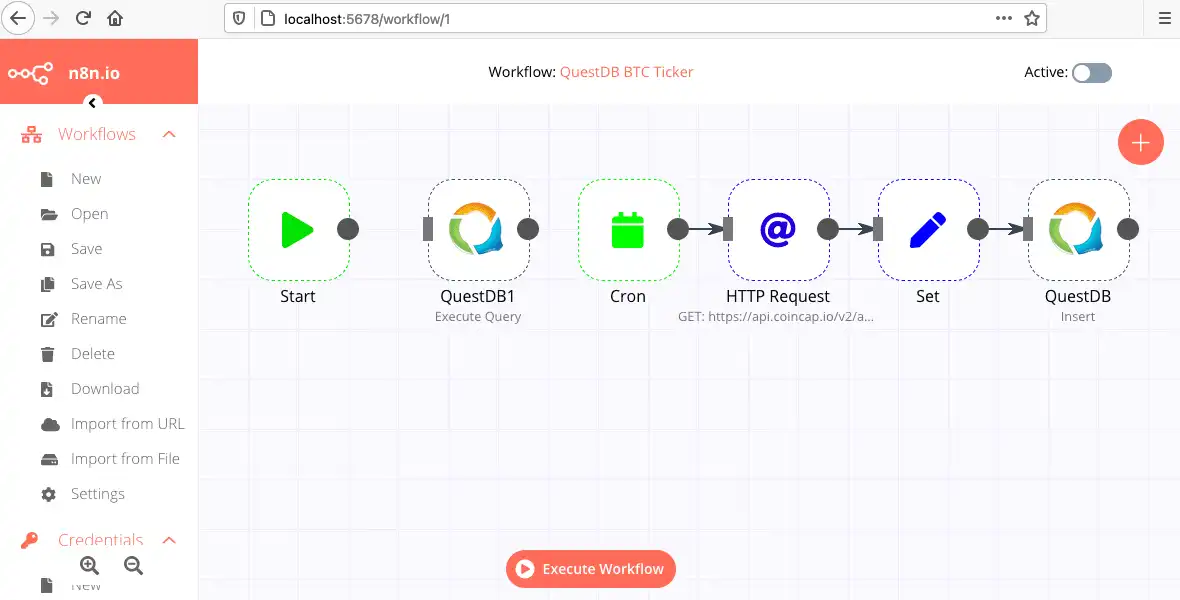 Submission form to import an n8n.io workflow from URL